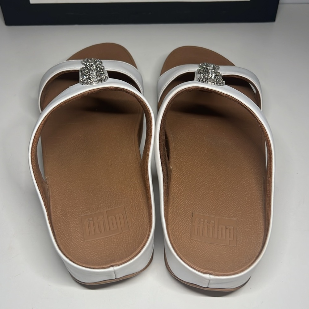 FitFlop Fino Mirror Dome Leather Sandals - Urban White Women’s Size 8 - Picture 8 of 16